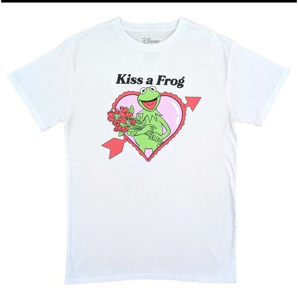 Disney Kermit The Frog “Kiss A Frog “T-Shirt Short Sleeve Men’s Medium NWT - Picture 1 of 3